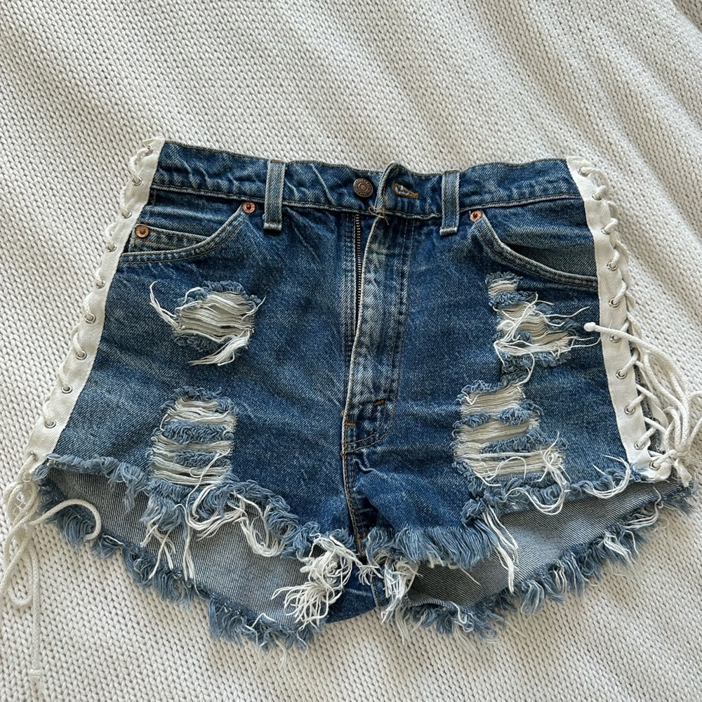 Furst of a kind Jean shorts tie side LF